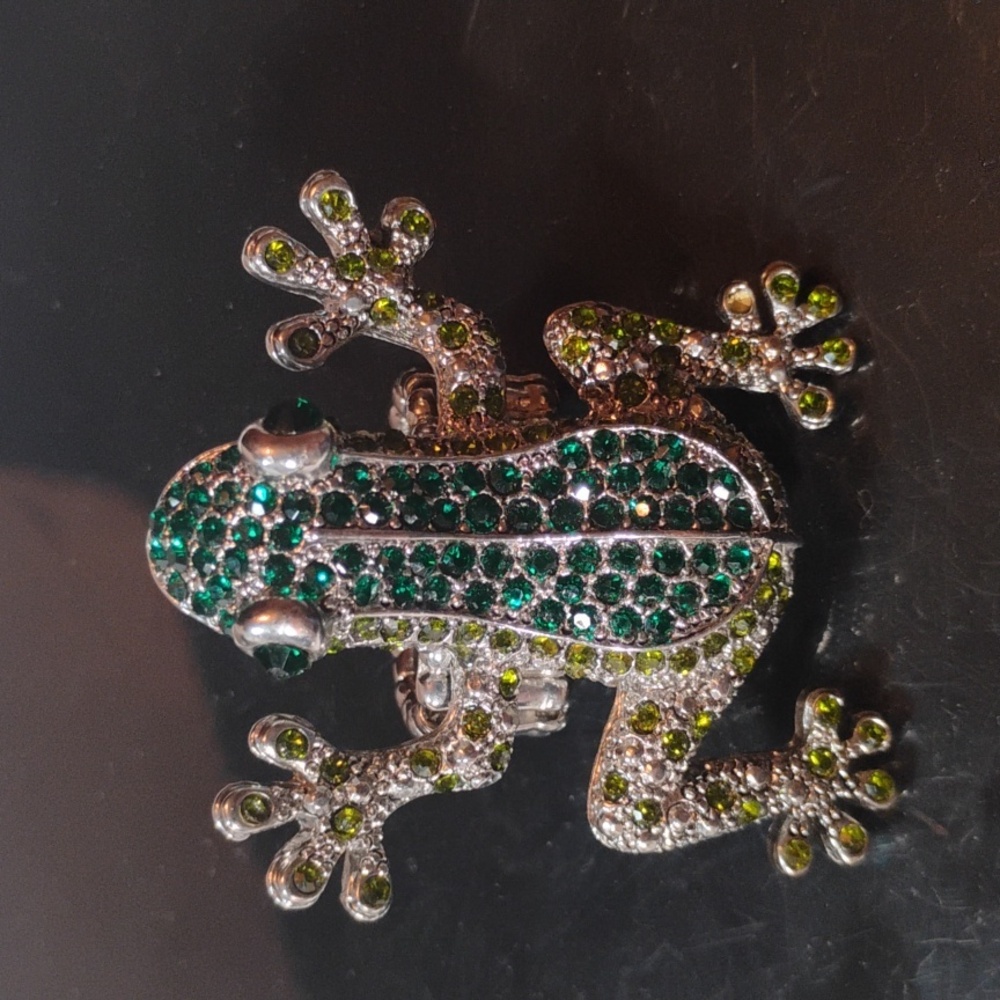 Crystal Accent Adjustable Frog Ring - image 4
